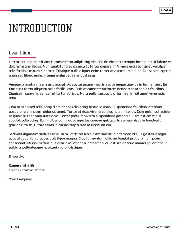 Free proposal  data analytics template