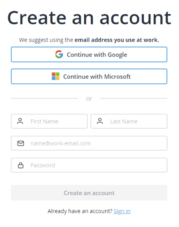 Create a Xara Cloud Account